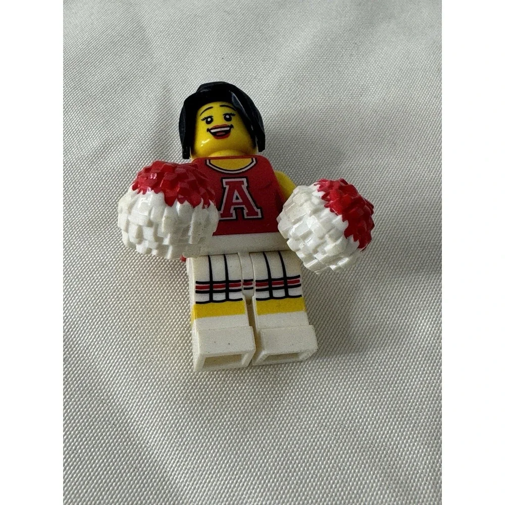 LEGO Minifigure Series 1 Cheerleader (col01-3) Red Uniform‎ w/ Pom-Poms